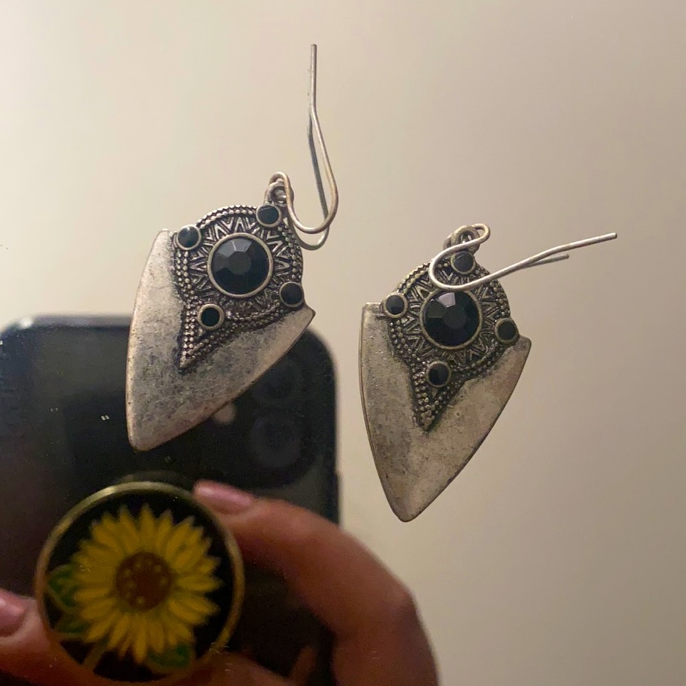Lovely silver and black earrings